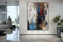 Load image into Gallery viewer, Gray Blue White Abstract Painting Modern Abstract Painting Qp034