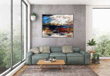 Load image into Gallery viewer, Gray Blue White Abstract Painting Modern Abstract Painting Qp034