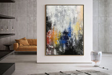 Load image into Gallery viewer, Grey Blue Yellow Abstract Painting Giant Canvas Painting Qp042