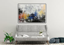 Load image into Gallery viewer, Grey Blue Yellow Abstract Painting Giant Canvas Painting Qp042