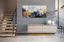 Load image into Gallery viewer, Grey Blue Yellow Abstract Painting Giant Canvas Painting Qp042