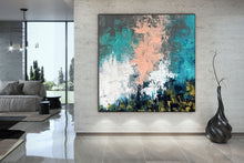 Load image into Gallery viewer, White Green Beige Abstract Wall Art Modern Textured Decor Qp066