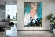 Load image into Gallery viewer, White Green Beige Abstract Wall Art Modern Textured Decor Qp066