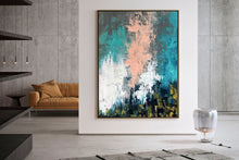 Load image into Gallery viewer, White Green Beige Abstract Wall Art Modern Textured Decor Qp066