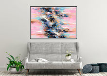 Load image into Gallery viewer, Pink Blue Yellow Palette Knife Artwork Original Abstract Painting Fp062