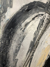 Load image into Gallery viewer, Black and White Abstract Painting Beige Paintings on Canvas Kp047