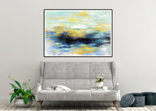 Load image into Gallery viewer, Yellow Blue Black Palette Knife Artwork Original Painting on Canvas NP001