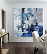 Load image into Gallery viewer, Large Blue White Abstract Painting Bedroom Art Paintings Dp115