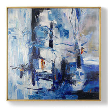 Load image into Gallery viewer, Large Blue White Abstract Painting Bedroom Art Paintings Dp115