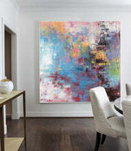 Load image into Gallery viewer, Colorful Wall Art Paintings Large Blue Pink Yellow Abstract Painting Bp091