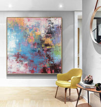 Load image into Gallery viewer, Colorful Wall Art Paintings Large Blue Pink Yellow Abstract Painting Bp091