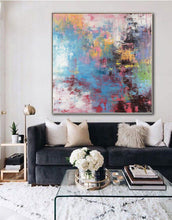 Load image into Gallery viewer, Colorful Wall Art Paintings Large Blue Pink Yellow Abstract Painting Bp091