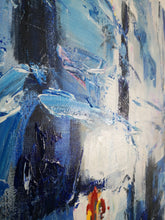 Load image into Gallery viewer, Large Blue White Abstract Painting Bedroom Art Paintings Dp115