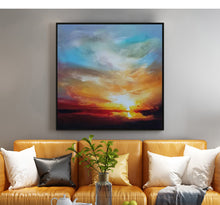 Load image into Gallery viewer, Sky Abstract Painting Ocean Sunset Painting on Canvas Landscape Painting Op016