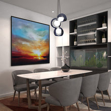 Load image into Gallery viewer, Sky Abstract Painting Ocean Sunset Painting on Canvas Landscape Painting Op016