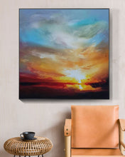 Load image into Gallery viewer, Sky Abstract Painting Ocean Sunset Painting on Canvas Landscape Painting Op016