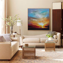 Load image into Gallery viewer, Sky Abstract Painting Ocean Sunset Painting on Canvas Landscape Painting Op016