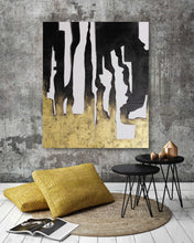 Load image into Gallery viewer, Gold and Black Abstract Painting, Extra Large Painting, Modern Office Art Bp056