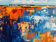 Load image into Gallery viewer, Oversized Living Room Painting Blue Orange Abstract Painting Bp032