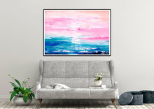 Load image into Gallery viewer, Pink Blue Extra Large Wall Art Abstract Painting on Canvas Modern Home Decor Qp052