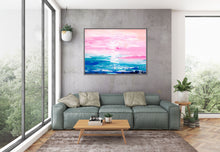 Load image into Gallery viewer, Pink Blue Extra Large Wall Art Abstract Painting on Canvas Modern Home Decor Qp052
