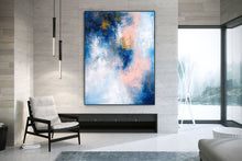 Load image into Gallery viewer, Blue White Pink Original Painting Texture Abstract Art Bp120