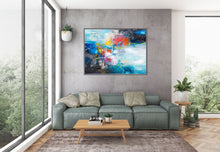 Load image into Gallery viewer, Blue White Red Abstract Painting Large Artwork Dp030