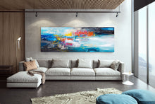Load image into Gallery viewer, Blue White Red Abstract Painting Large Artwork Dp030