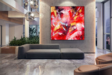 Load image into Gallery viewer, Red Yellow Abstract Painting Large Wall Art Dining Room Dp013