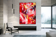 Load image into Gallery viewer, Red Yellow Abstract Painting Large Wall Art Dining Room Dp013