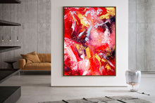 Load image into Gallery viewer, Red Yellow Abstract Painting Large Wall Art Dining Room Dp013