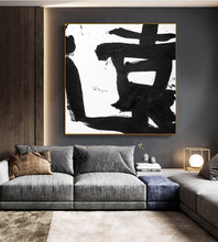 Load image into Gallery viewer, Black and White Painting on Canvas Original Artwork Op034