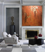 Load image into Gallery viewer, Orange Gold Abstract Wall Art Contemporary Painting Yp032