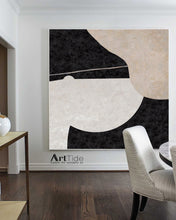 Load image into Gallery viewer, Black White Beige Minimalist Canvas Art Large Original Abstract Painting Ap006