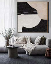 Load image into Gallery viewer, Black White Beige Minimalist Canvas Art Large Original Abstract Painting Ap006