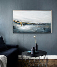 Load image into Gallery viewer, Gray and Gold Abstract Painting Bedroom Wall Art Np025