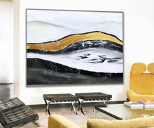 Load image into Gallery viewer, Black White Gold Abstract Wall Art Modern Art Painting Large Artwork Cp029