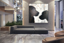 Load image into Gallery viewer, Dog Silhouette Paintings on Canvas Black and white Painting Kp033