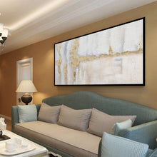 Load image into Gallery viewer, White Painting Gold Abstract Art Canvas Pink Painting Cp037