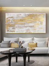 Load image into Gallery viewer, Gold And Gray Wall Art Decor Gold Art Painting Oversize Wall Art Op003