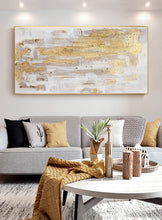 Load image into Gallery viewer, Gold And Gray Wall Art Decor Gold Art Painting Oversize Wall Art Op003