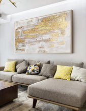 Load image into Gallery viewer, Gold And Gray Wall Art Decor Gold Art Painting Oversize Wall Art Op003