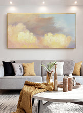 Load image into Gallery viewer, Yellow Abstract Painting Cloud Painting Bright Pink Painting Op063