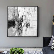 Load image into Gallery viewer, Black And White Abstract Painting Large Painting Living Room Op085