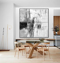 Load image into Gallery viewer, Black And White Abstract Painting Large Painting Living Room Op085