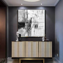 Load image into Gallery viewer, Black And White Abstract Painting Large Painting Living Room Op085