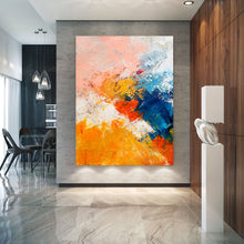 Load image into Gallery viewer, Large Contemporary Paintings on Canvas,Yellow Blue Modern Wall Art Gp064