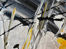 Load image into Gallery viewer, Black Gray Yellow Minimalist Abstract Painting Qp075