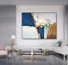 Load image into Gallery viewer, Large Gold Beige Abstract Painting, Large Living Room Art Gp014