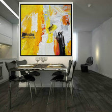 Load image into Gallery viewer, Large Abstract Canvas Art Yellow White Abstract Painting CP001
